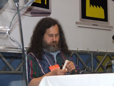 Stallman em sua palestra