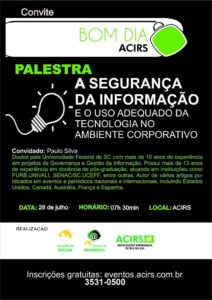 Segurança da Informação será tema de evento em Rio do Sul