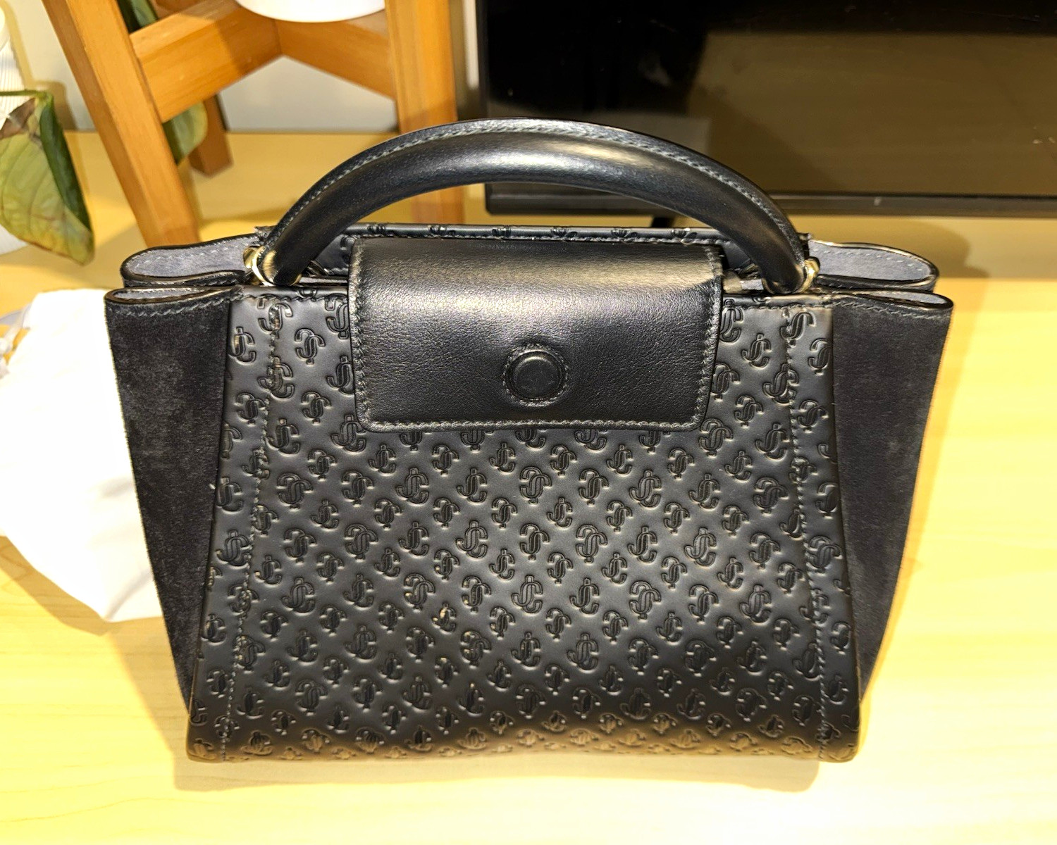 Jimmy Choo Varenne JC Logo Wallet & Bag. Black/Light Gold, COA included