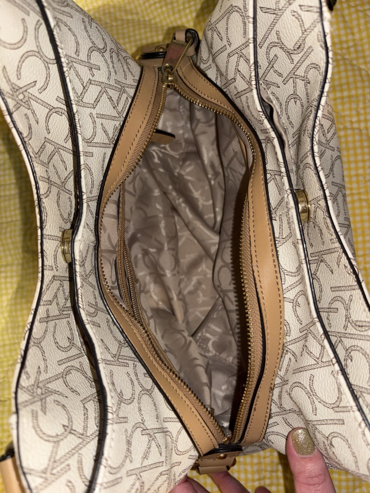 Calvin Klein Monogram Satchel Handbag