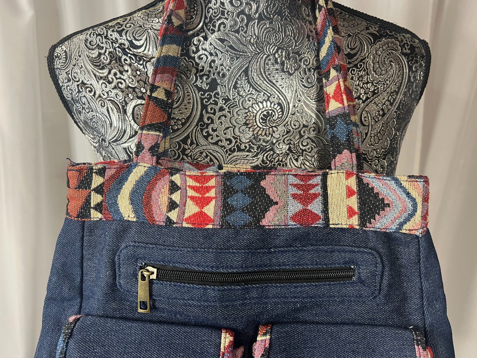 Canyon Sky Southwest Inspiration Denim Tapestry Purse Shoulder Bag Double Handle