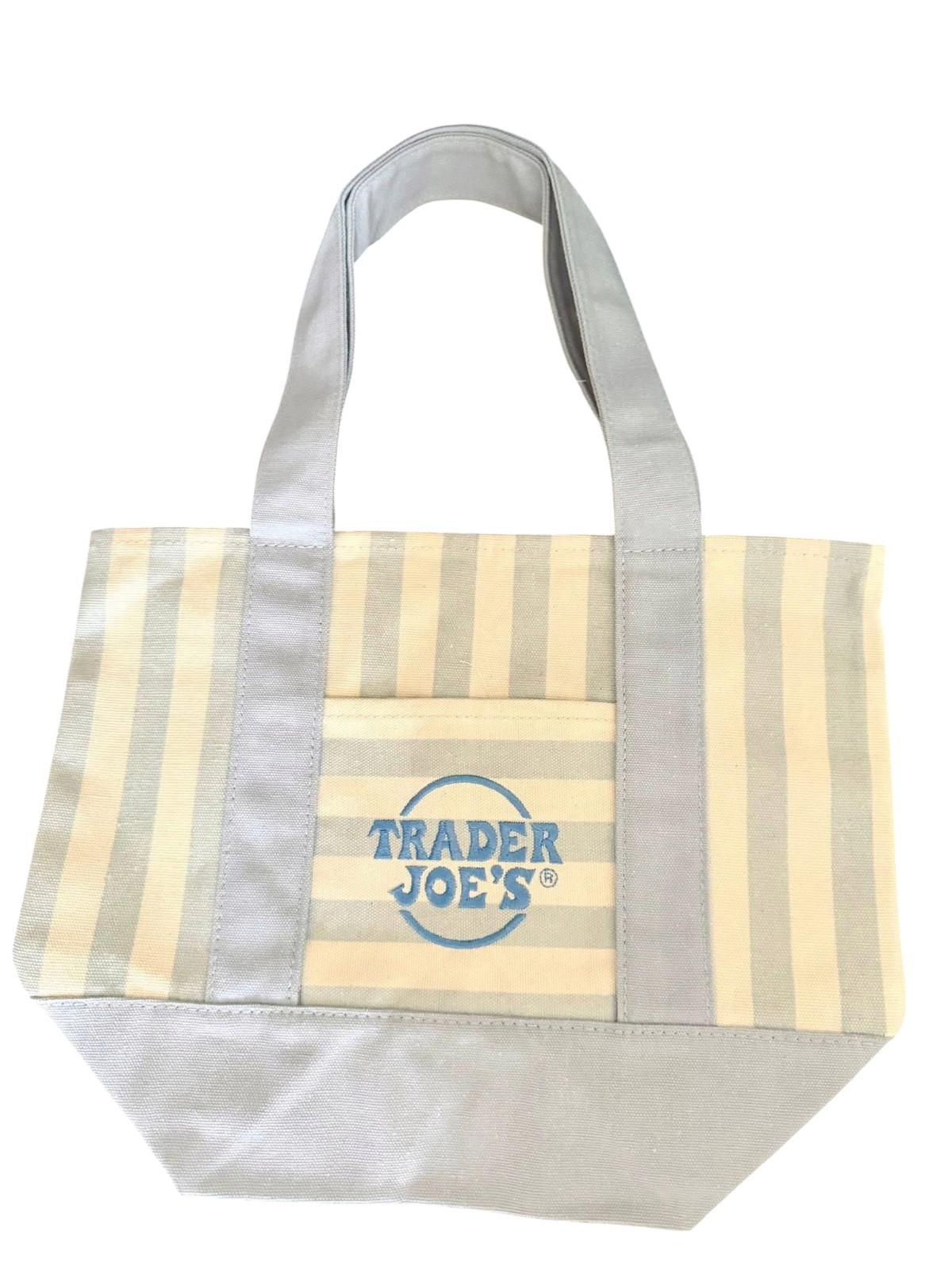 Trader Joe’s Pastel Striped Mini Canvas Tote Bag NWT Limited Edition