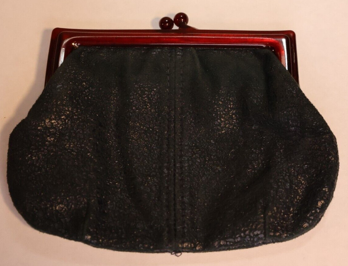 Vintage Navy Clutch Purse, about 6 1/2 in. by 5″