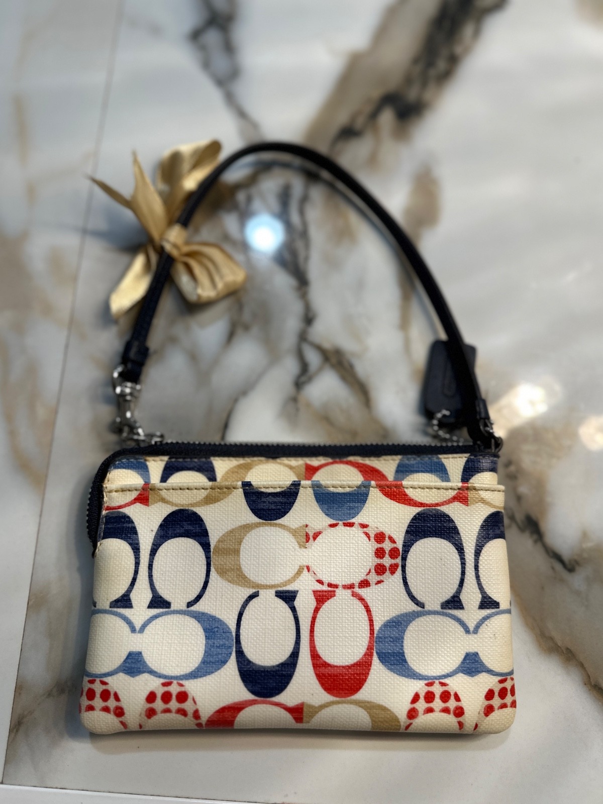 Coach signature stripe multicolor wrislet