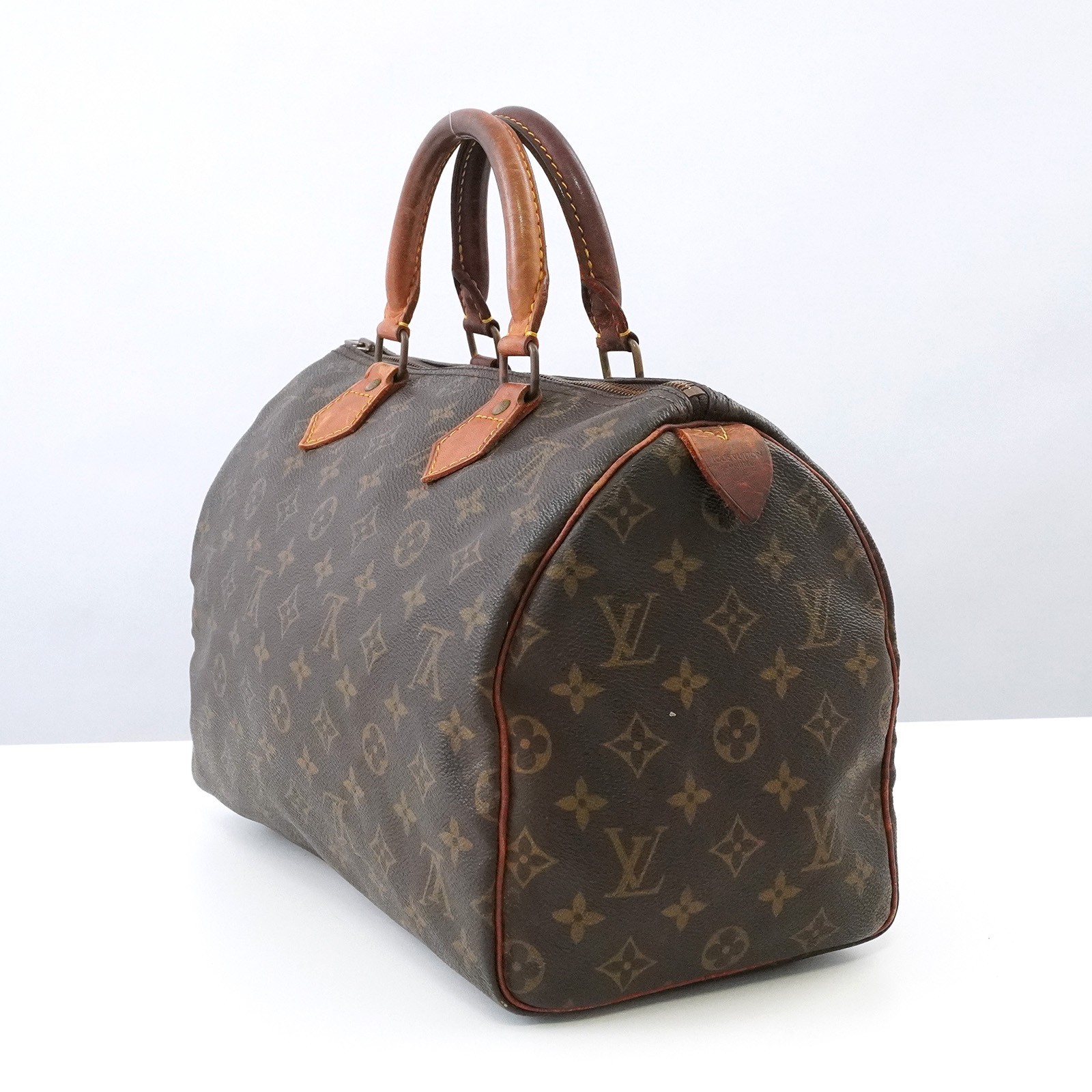 LOUIS VUITTON LV Monogram Speedy 30 M41526 Hand Bag 891FC Brown Auth #58041A