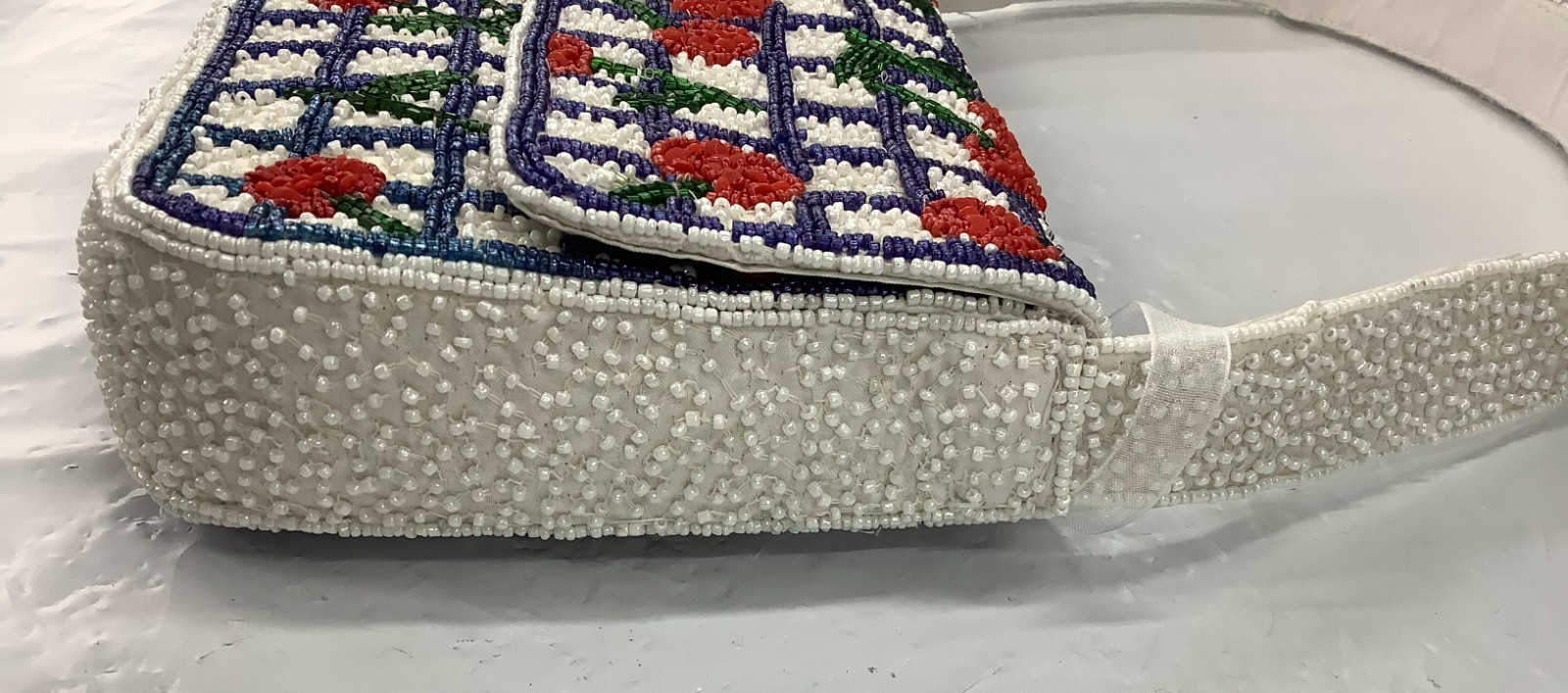 Made in India Beaded Shoulder Handbag Cherry Design See Description/Images