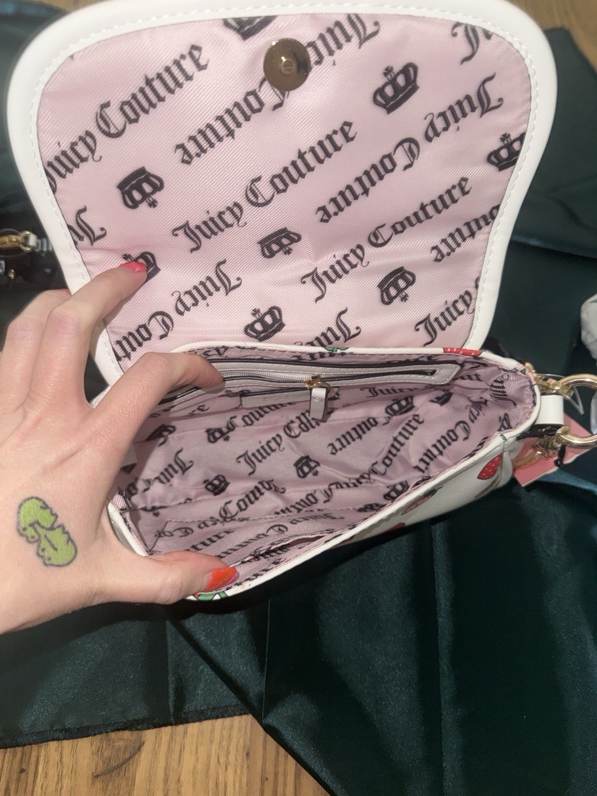 Juicy Couture Sweet N Juicy Small Flap Shoulder Bag Strawberry Print Coin Purse