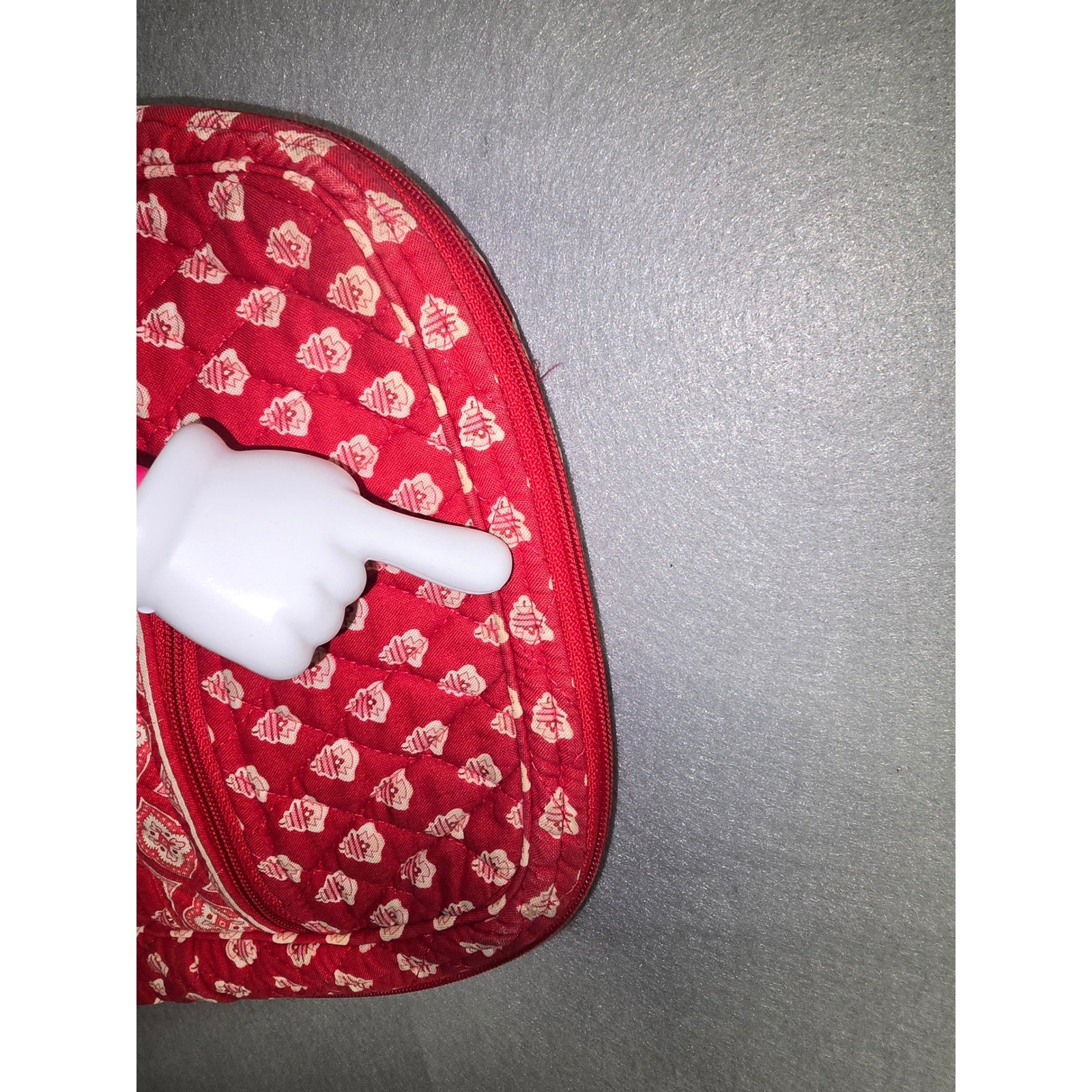 Vera Bradley Red White Quilted Cotton Backpack Geometric Print Travel Bag