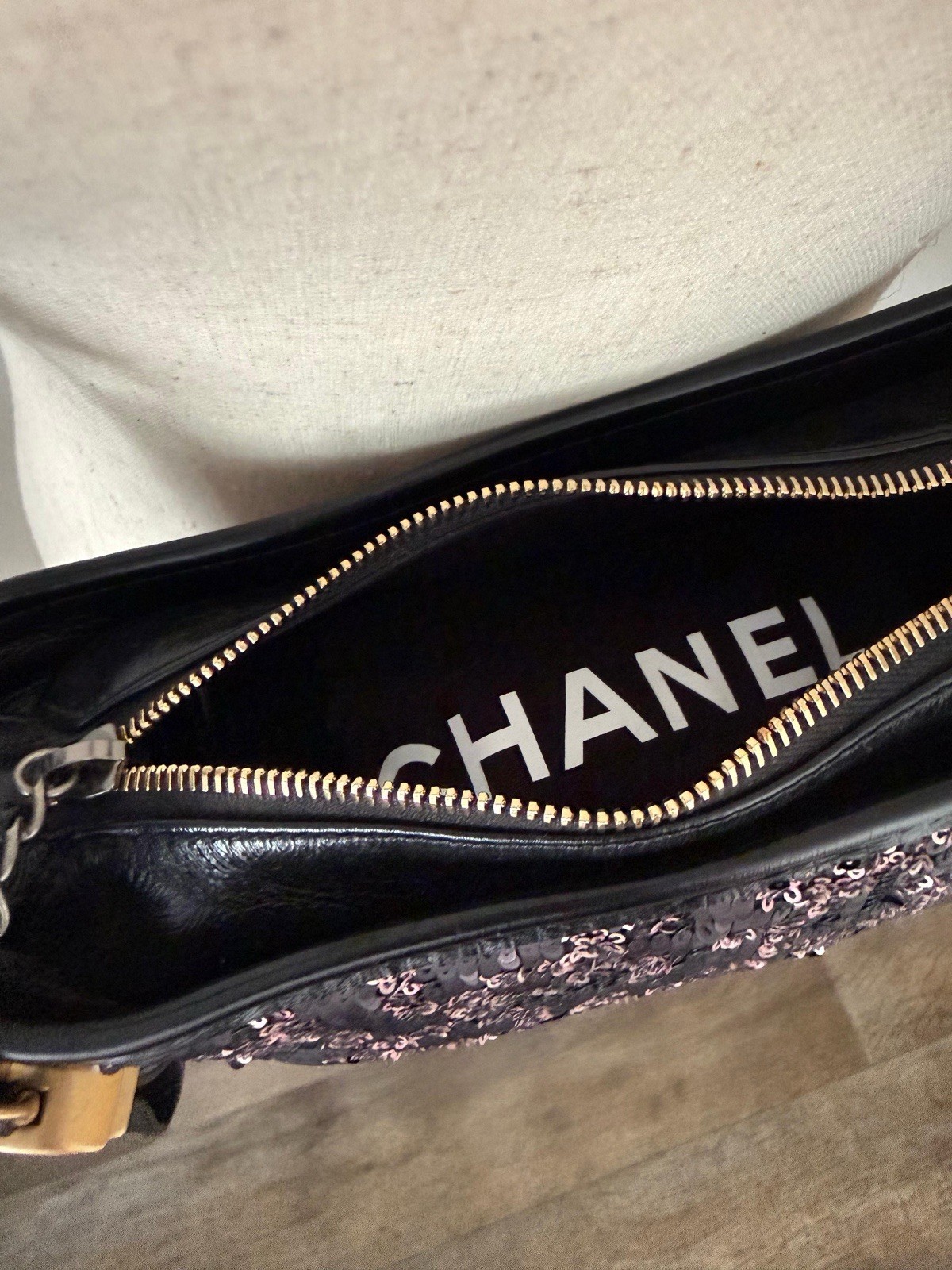 CHANEL Small Gabrielle Sequin Bag