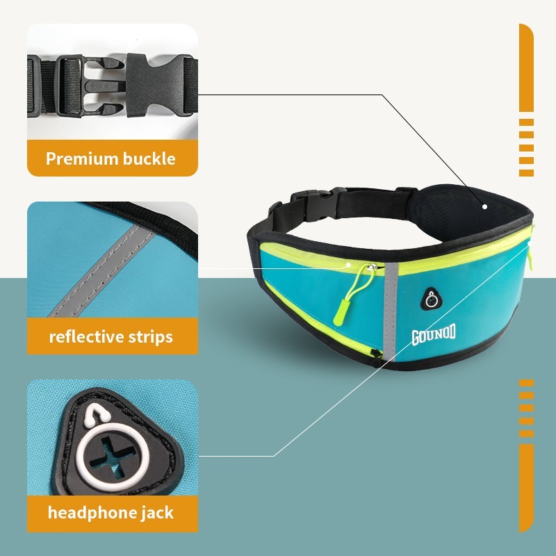 Sports Ultra Slim Fanny Pack Waist Bum Bag Belt Pouch Zip Bag Waterproof Running