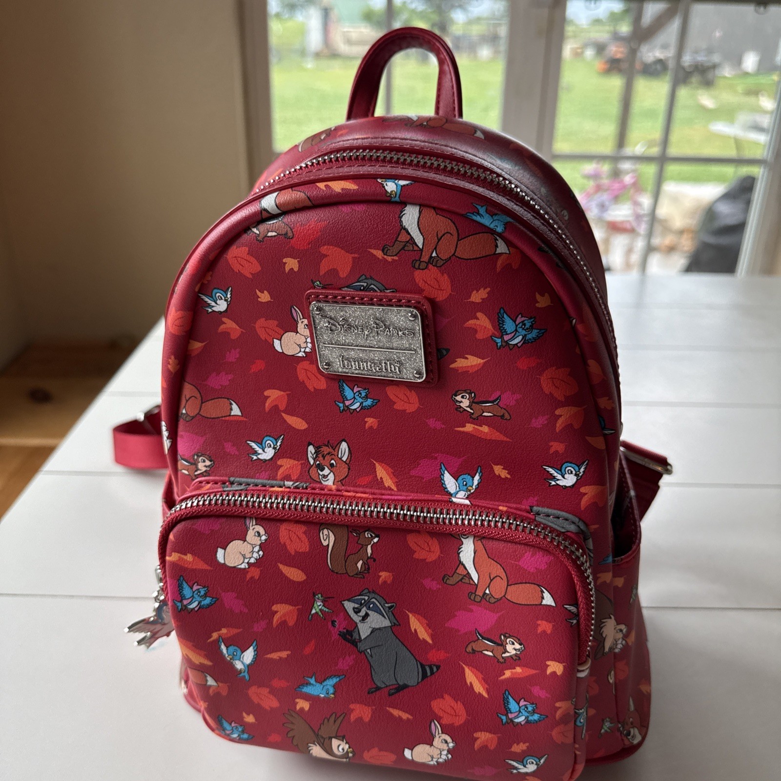 Disney Parks Loungefly Forest Woodland Critters Backpack, Red, See description