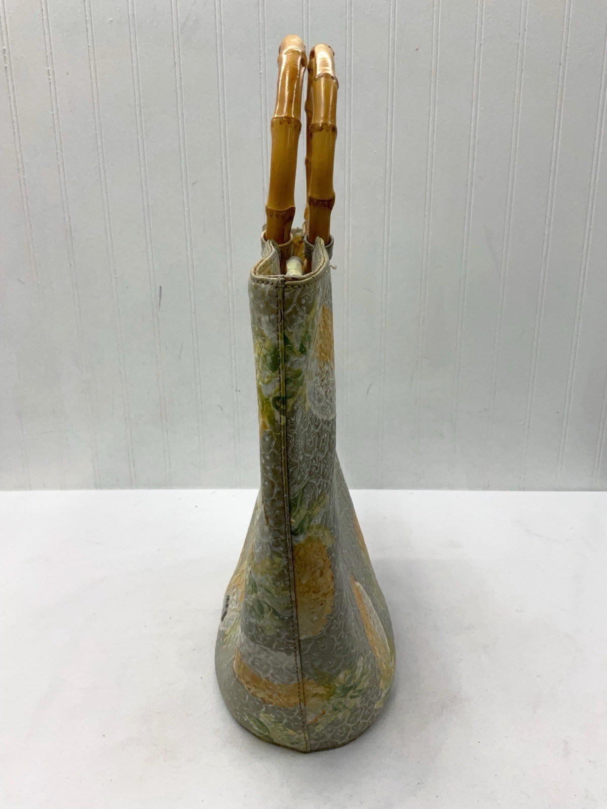 Elaine Turner Bamboo Handle Bucket Bag
