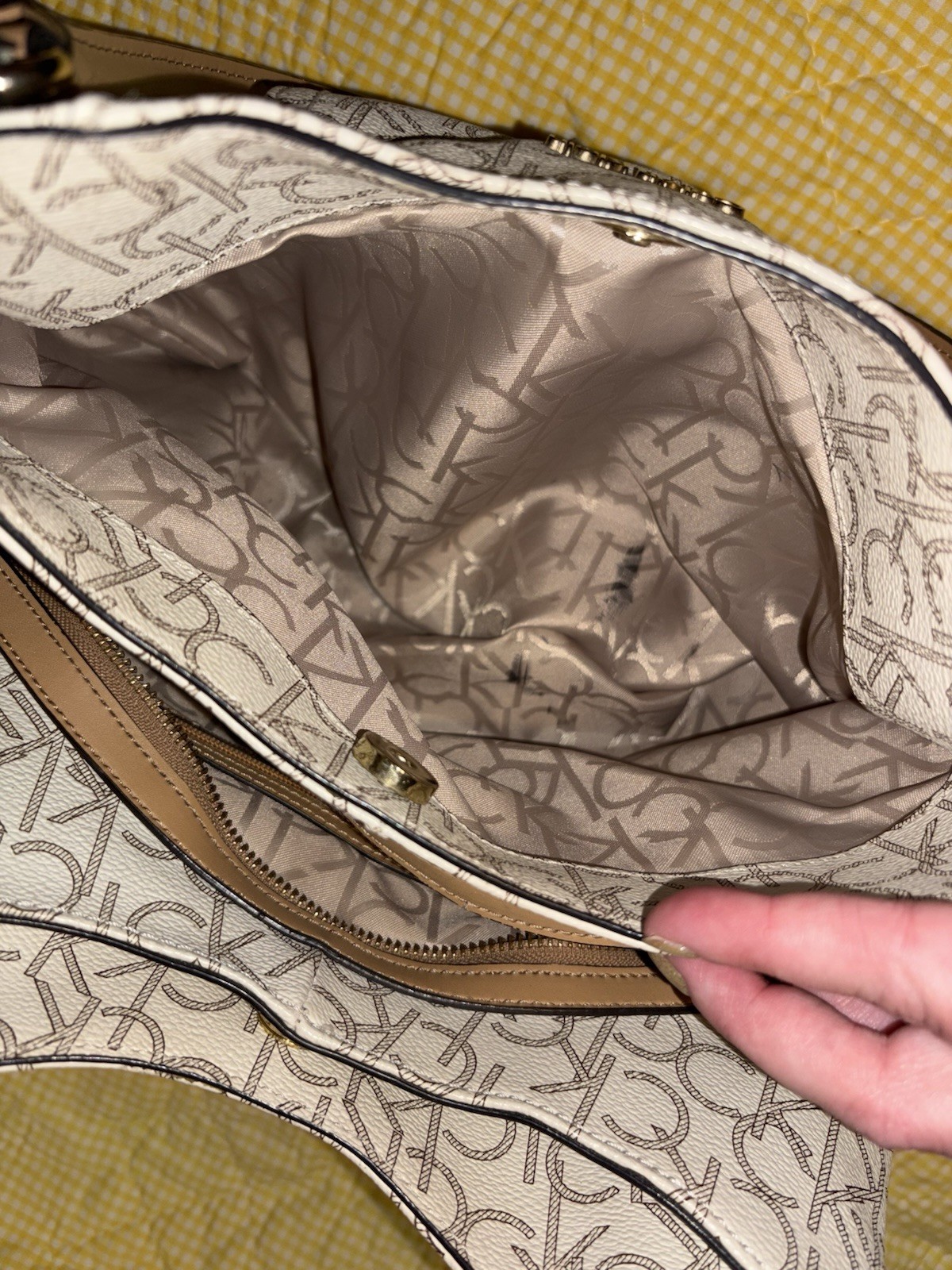 Calvin Klein Monogram Satchel Handbag