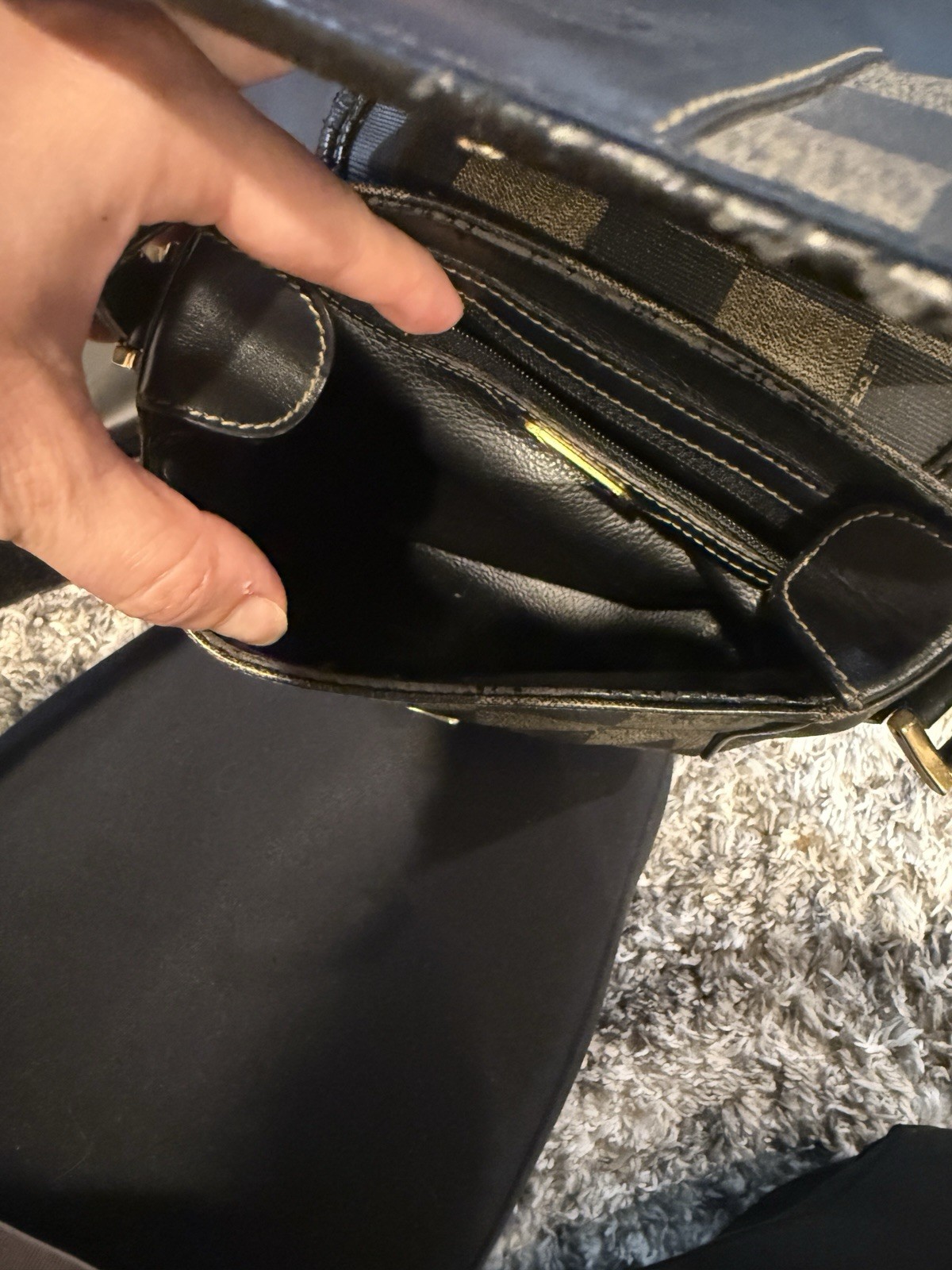 Vintage Fendi Brown/Black Checkered Small Crossbody Bag