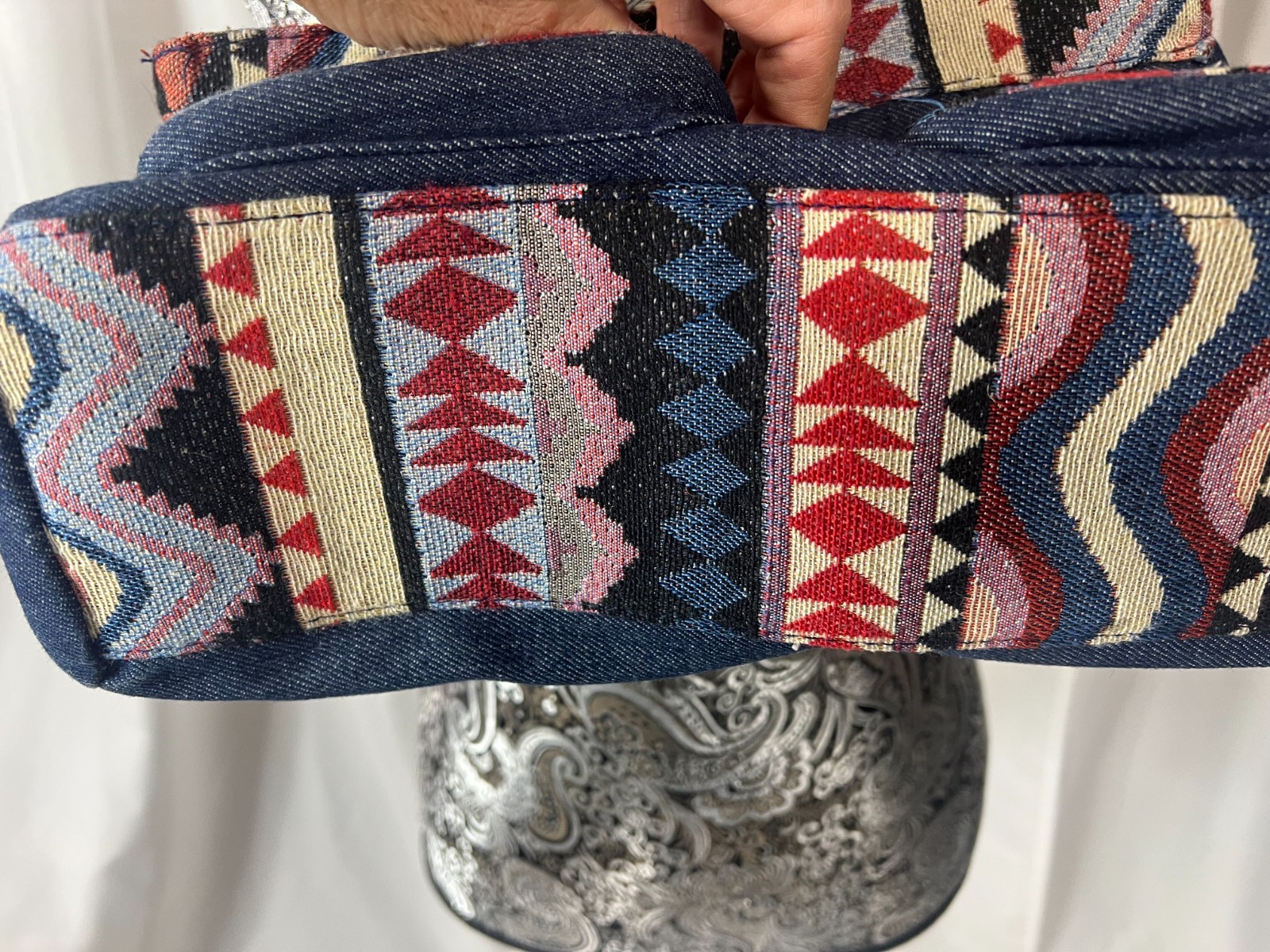 Canyon Sky Southwest Inspiration Denim Tapestry Purse Shoulder Bag Double Handle