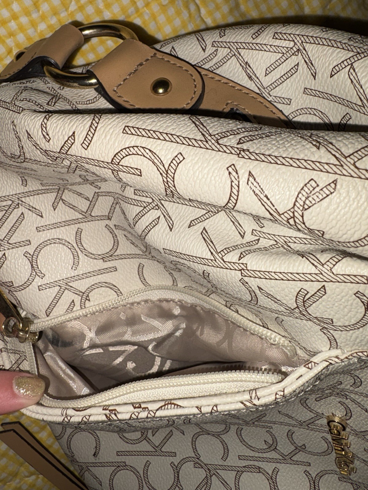Calvin Klein Monogram Satchel Handbag
