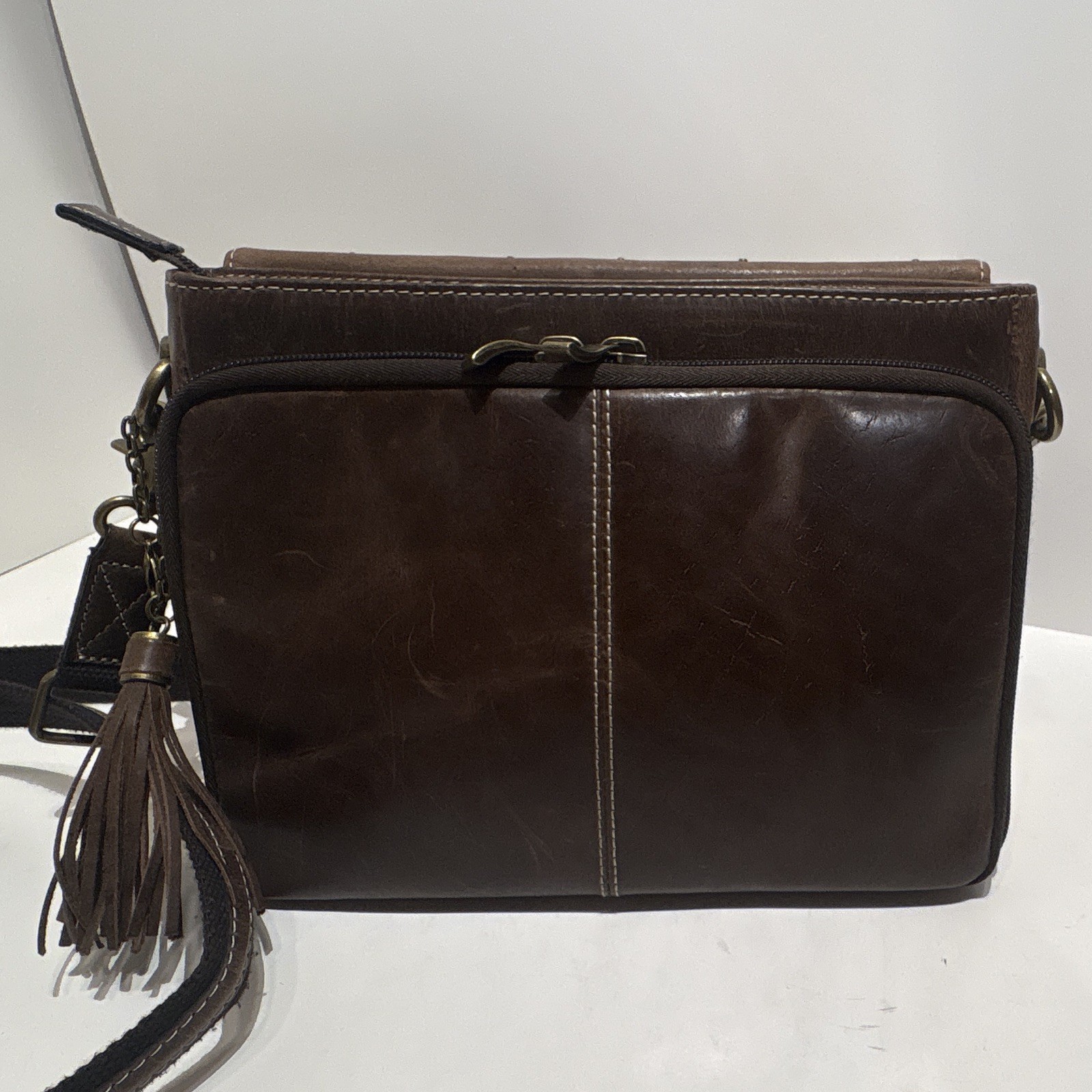 Gun Tote’n Mamas Brown Studded Crossbody Bag RFID Detachable Strap Zipper Pocket