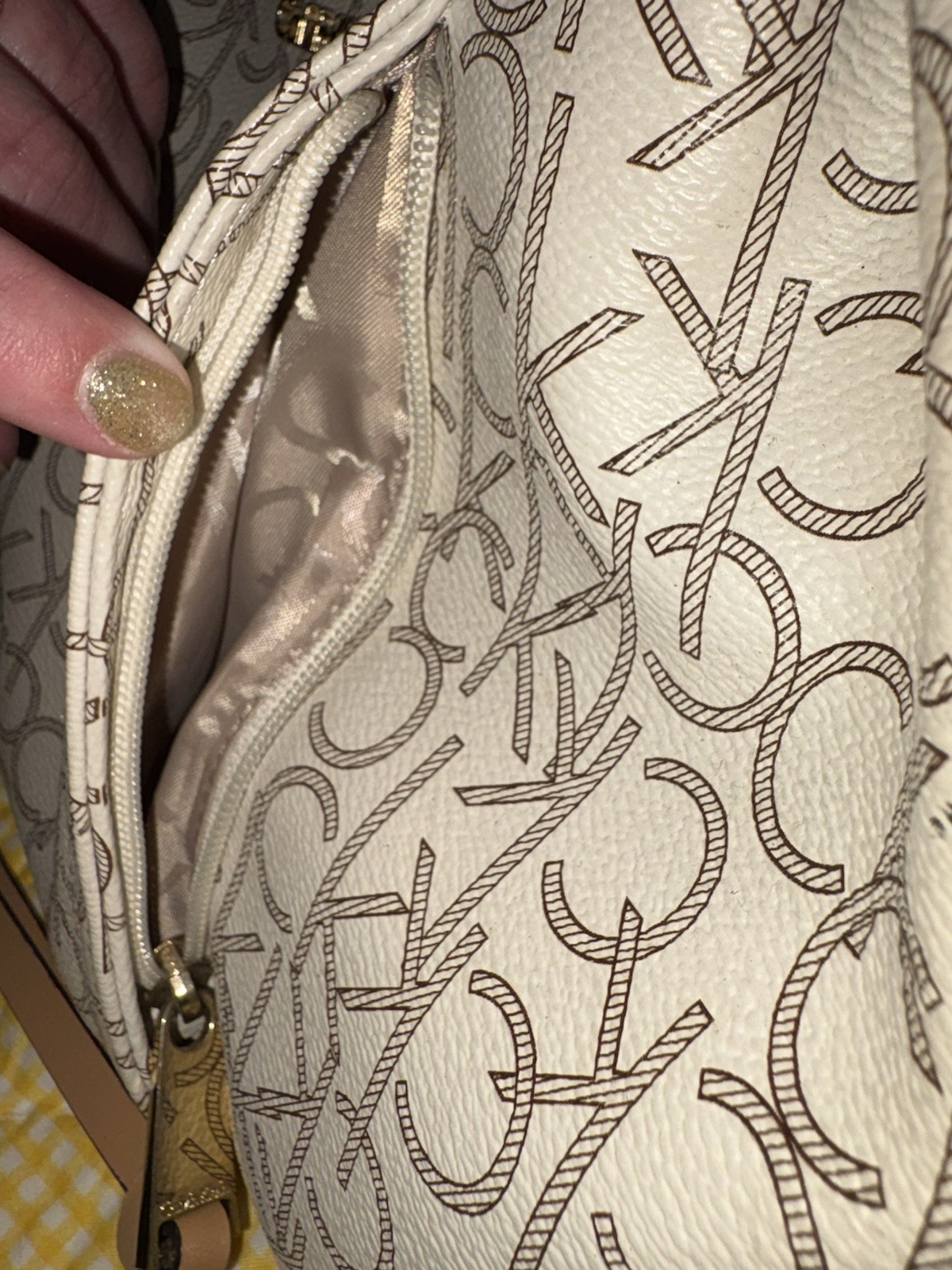 Calvin Klein Monogram Satchel Handbag