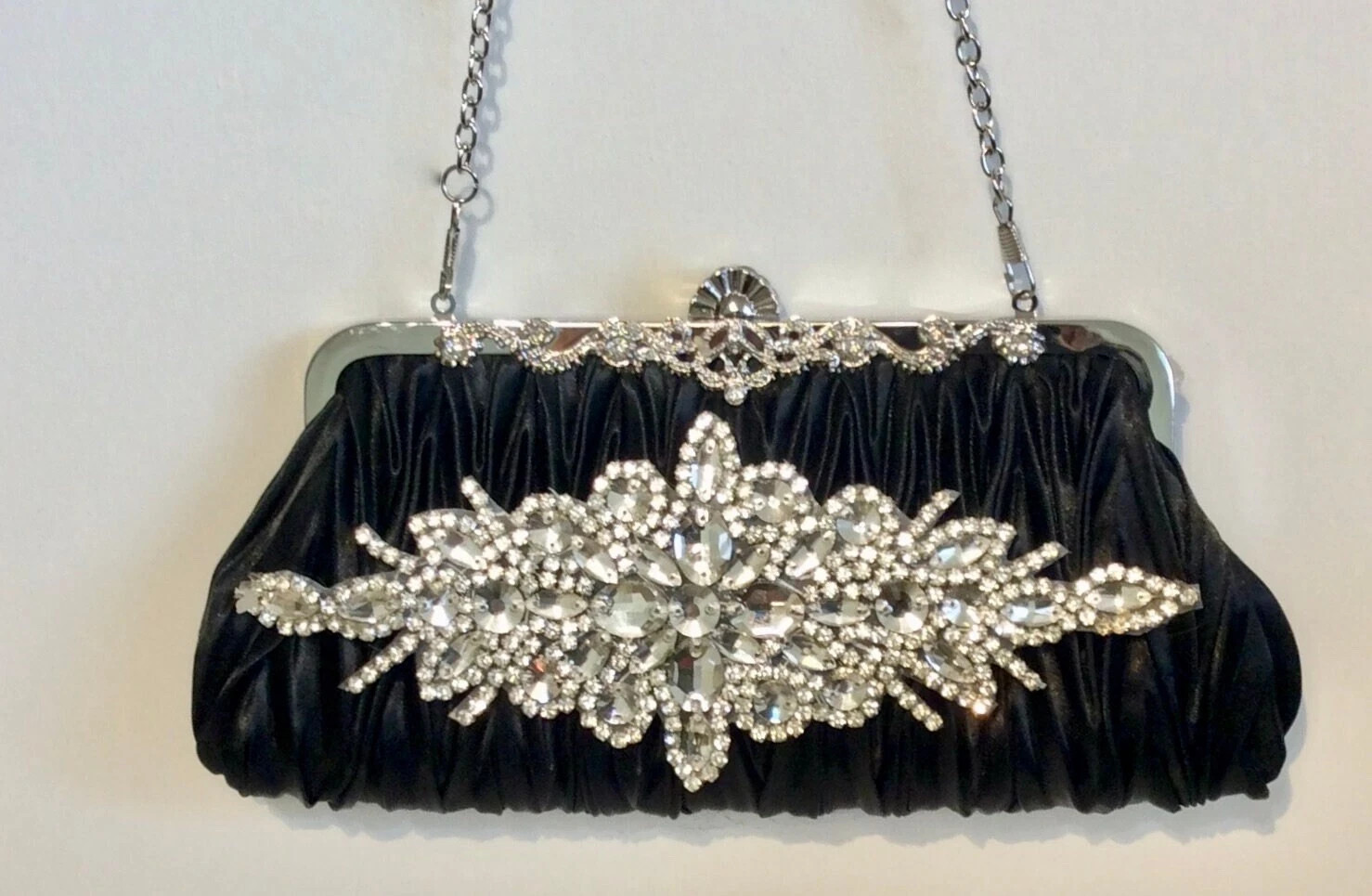 ON SALE!!! Black Rhinestone Evening Clutch Purse Handbag