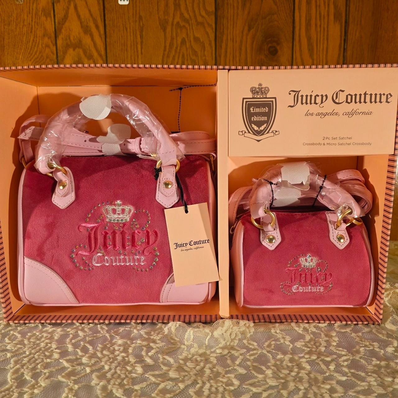 NWT Juicy Couture Heritage Speedy Satchel Set in Raspberry Tart LIMITED HTF