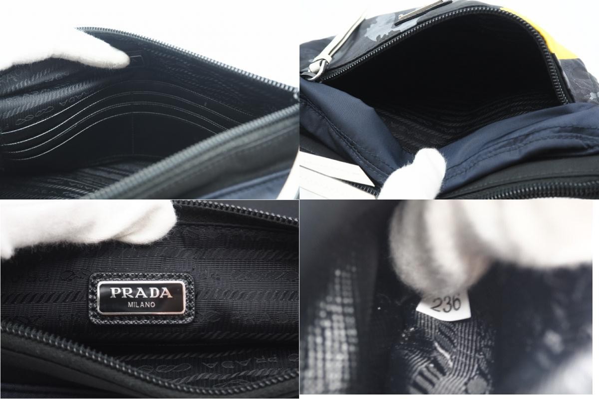 Returns accepted within 3 days PRADA Tesuto Saffiano City Camouflage Clutch Pouc