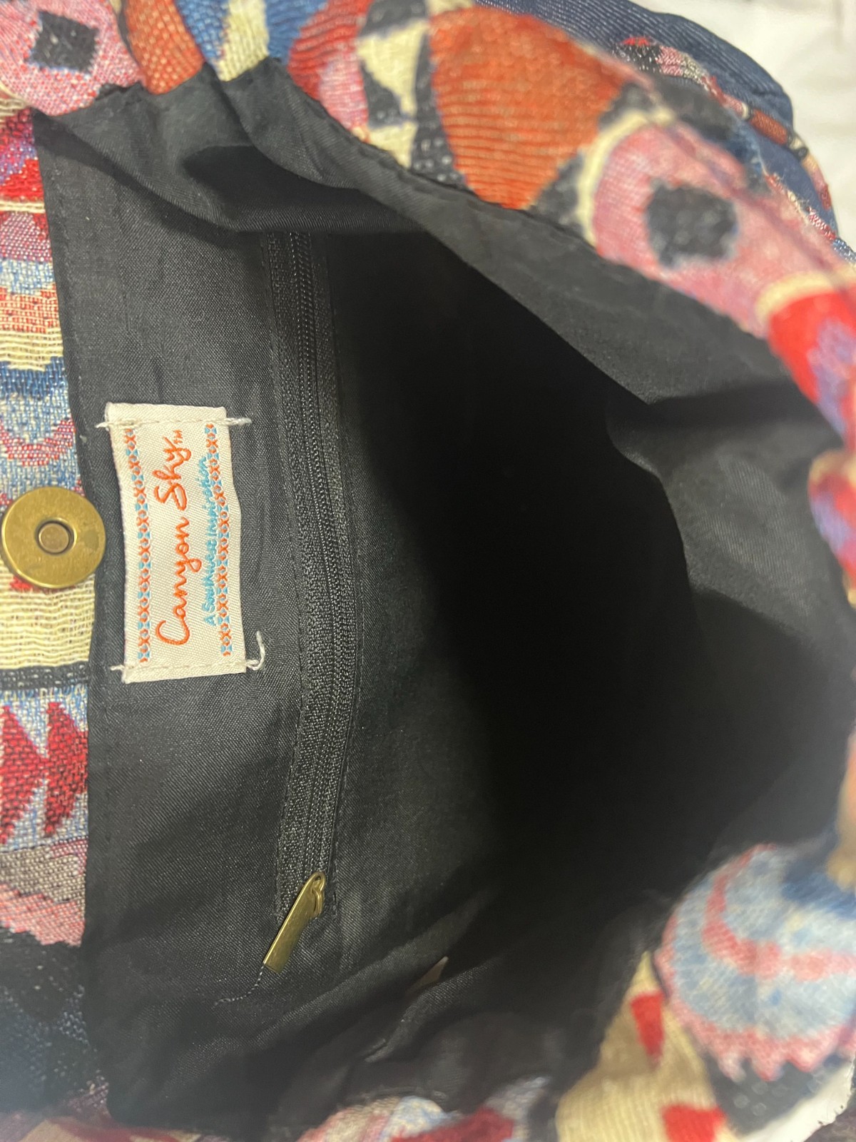 Canyon Sky Southwest Inspiration Denim Tapestry Purse Shoulder Bag Double Handle