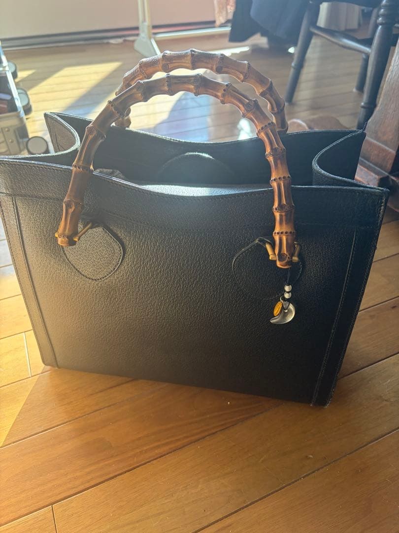Gucci Bamboo Handle Black Handbag