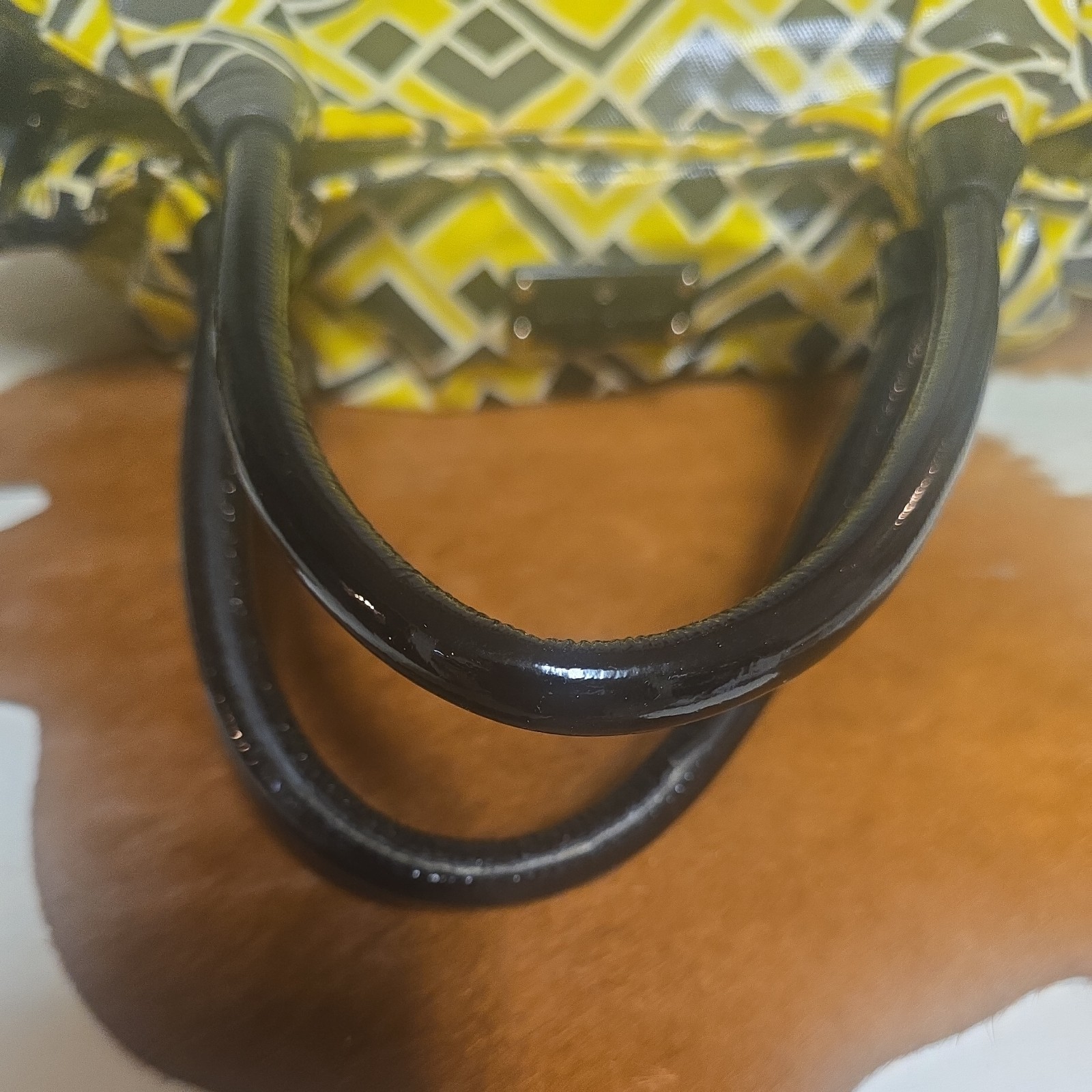 Kate Spade nylon xlarge Stevie bag diaper yellow black geometric