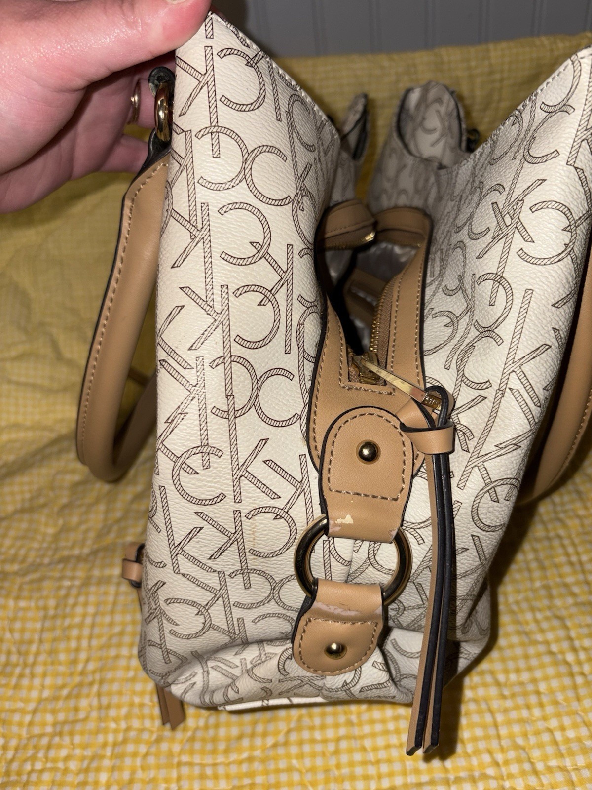 Calvin Klein Monogram Satchel Handbag