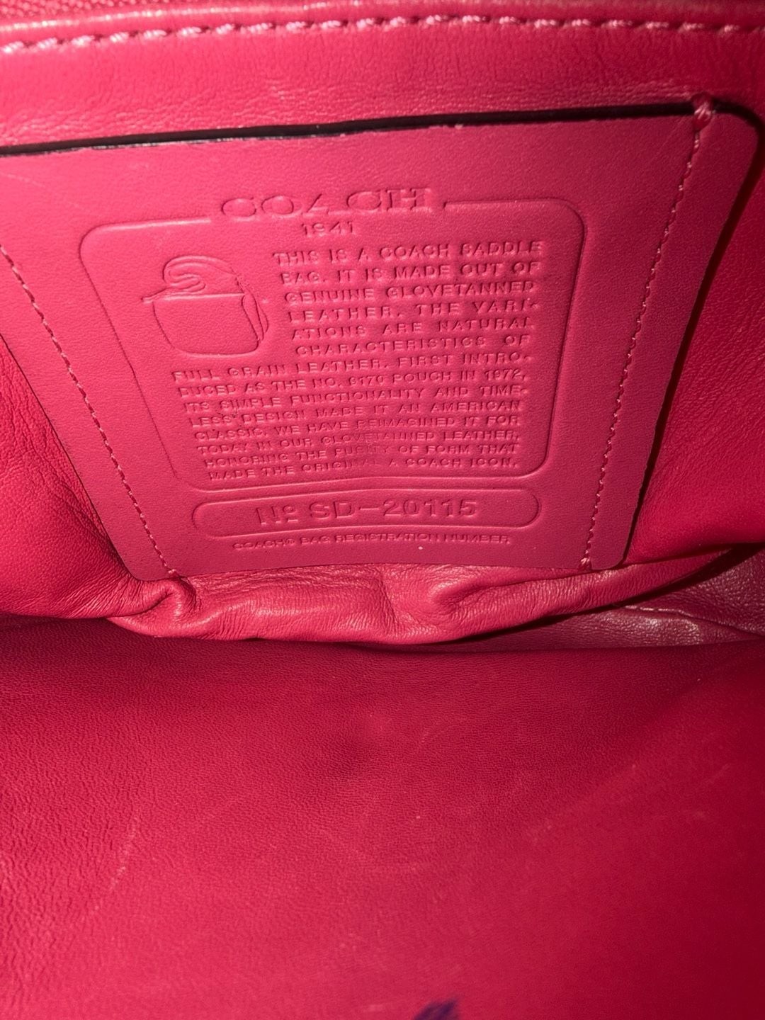 Coach 1941 Saddle Bag 23 in Glovetanned Leather Bordeaux & Fuchsia