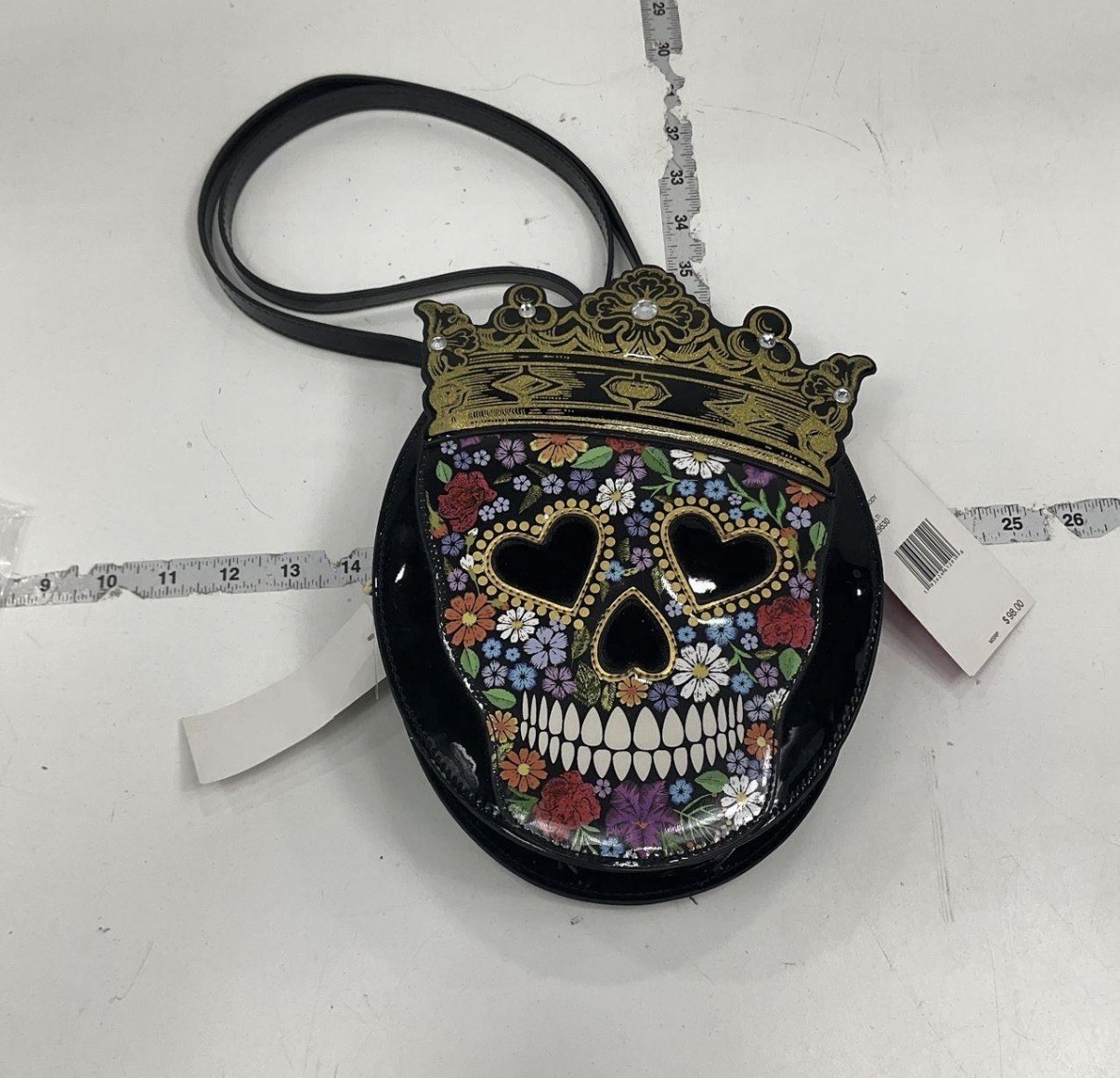 NWT Betsey Johnson Skull Kitsch Crossbody Bag Black Multi BM29530 Novelty Purse