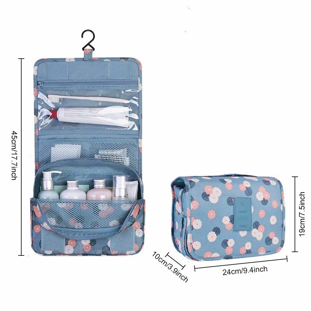 Travel Cosmetic Makeup Bag Toiletry Case Hanging Pouch Beauty Organizer Storage