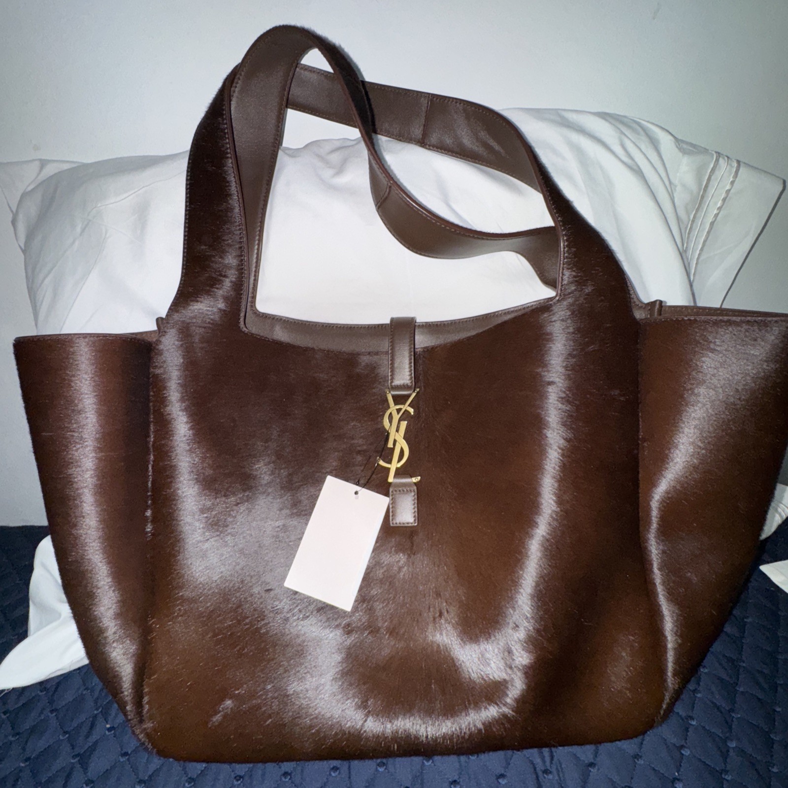 Saint Laurent Le 5 A 7 Bea Tote Bag Pony Hair