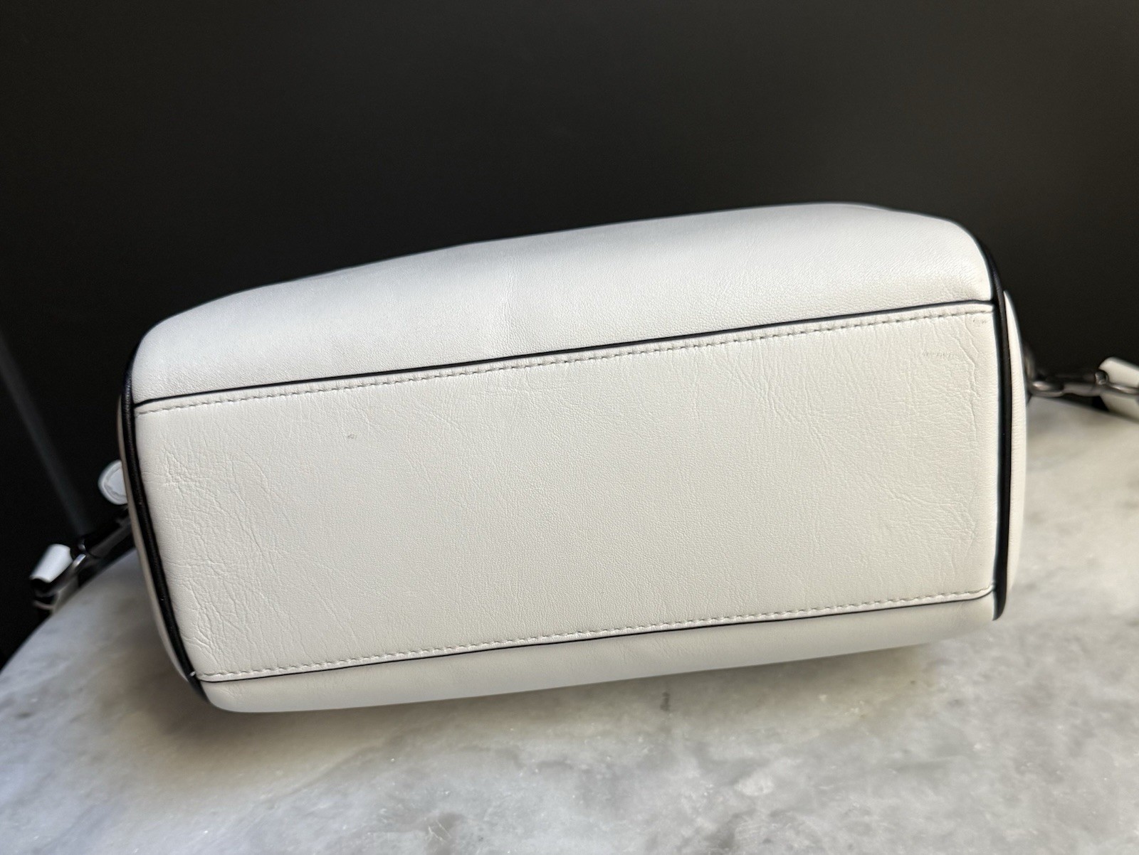 Coach Axel Crossbody Bag Leather Chalk White Gunmetal Graphic Stamp CJ818