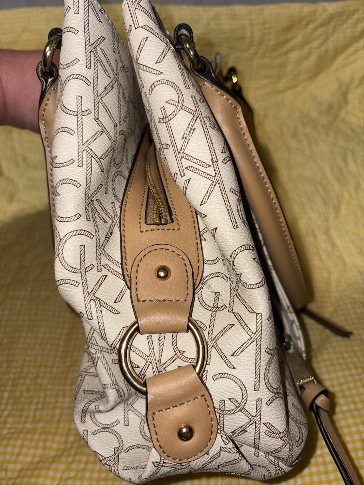Calvin Klein Monogram Satchel Handbag