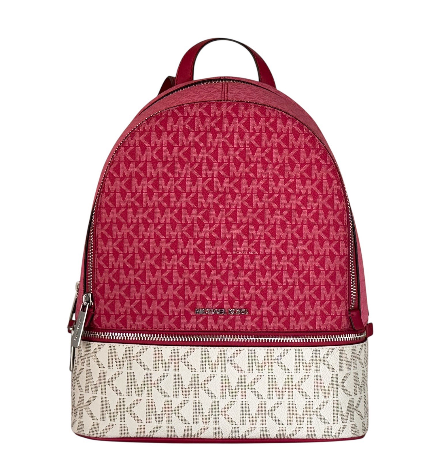 Michael Kors Rhea Medium Backpack Color-Block MK Dark Raspberry Multi