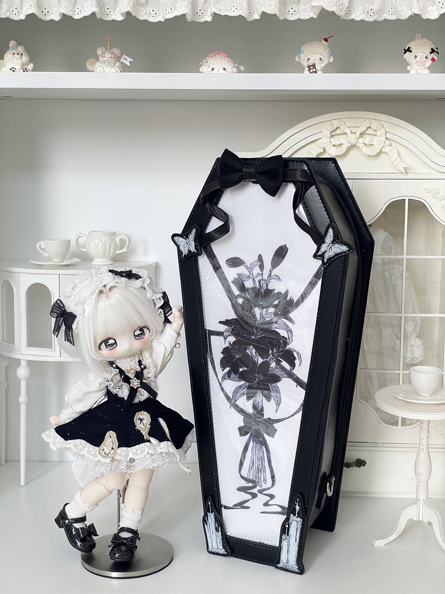 Girl’s Square BJD Bag Doll Show Itabag Gothic Handbag Flower Butterfly Backpack