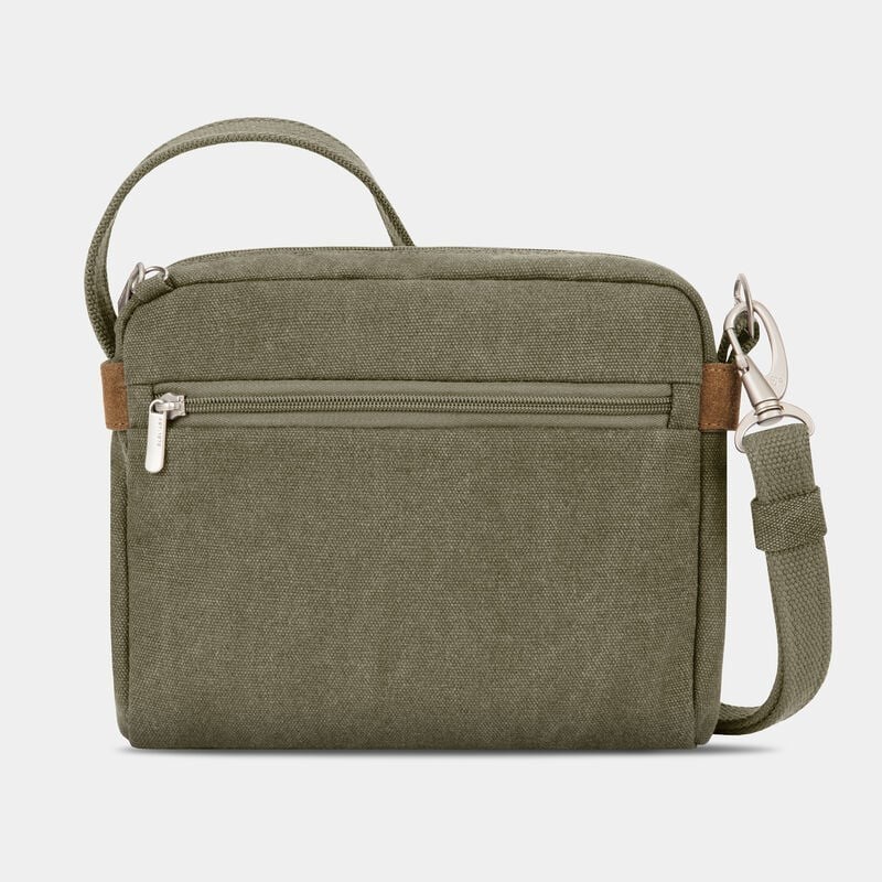 Anti Theft Crossbody Bag Small Travel Shoulder Purse RFID Secure Zipper Sage