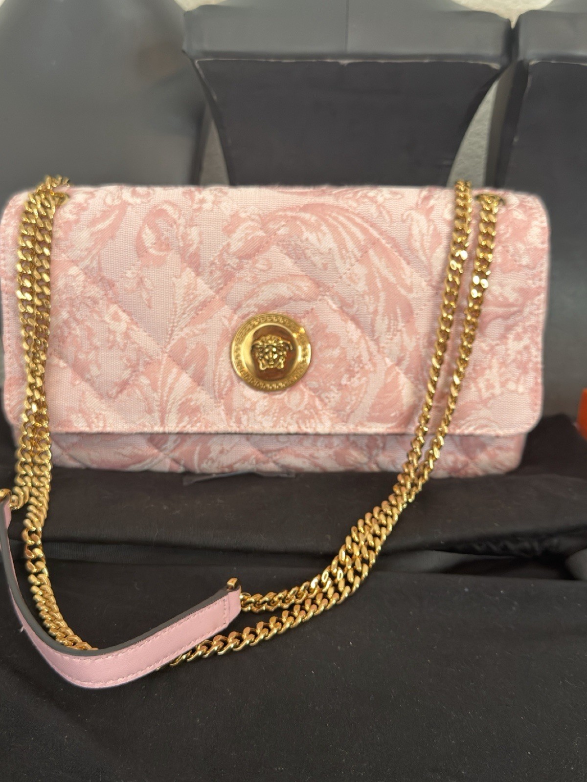 Baroque Jacquard Quilted Small Medusa Flap Shoulder Bag