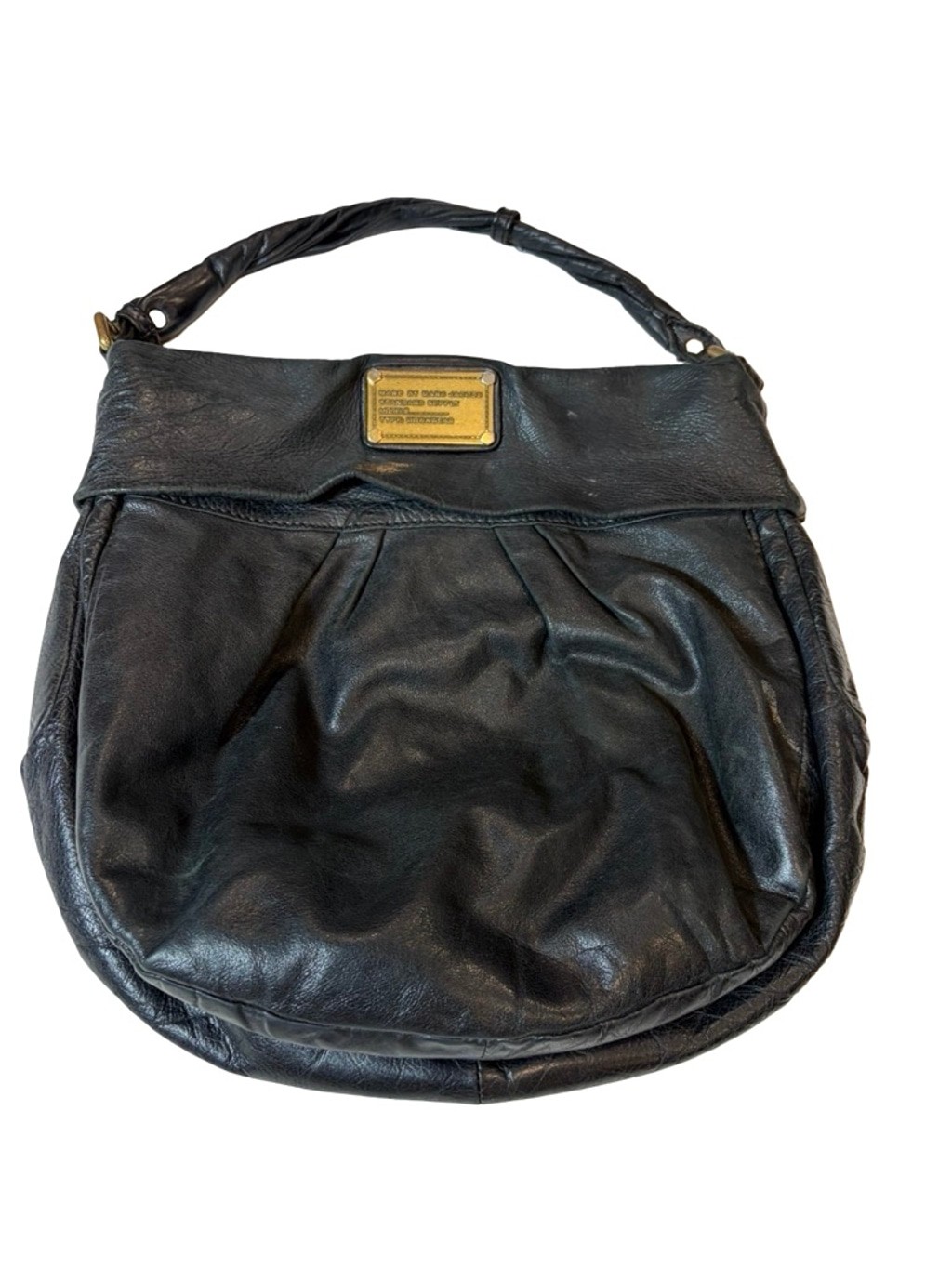 Marc By Marc Jacobs Standard Supply Black Leather Workwear Hobo Bag Flaw