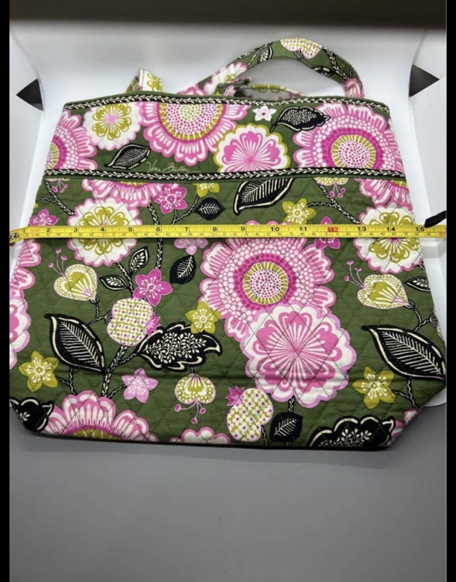 Vera Bradley Retired Double Strap Shoulder Bag Ink Blue Purse Quilted Cotton