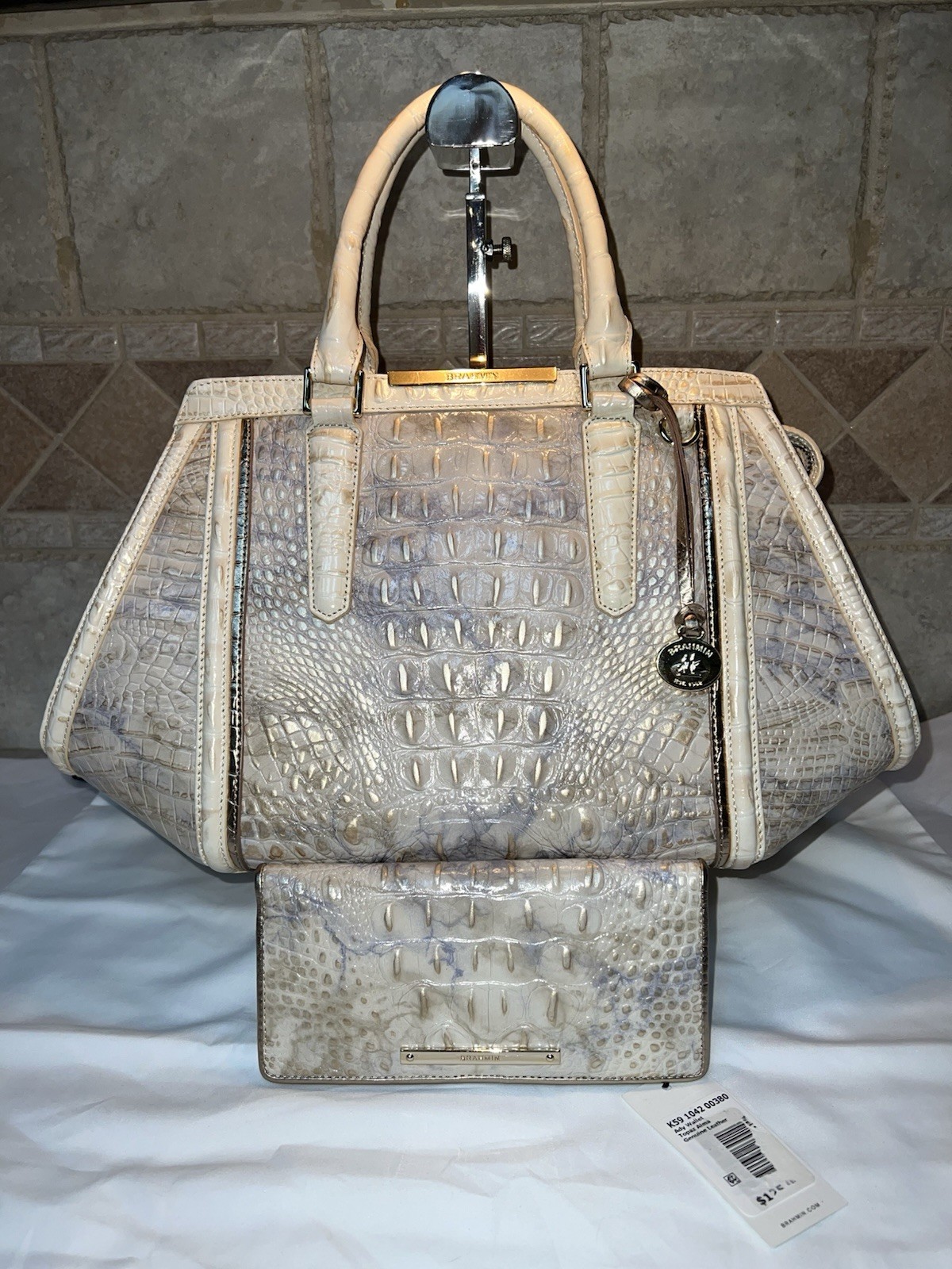 RARE, HTF, Brahmin Arden Topaz Alma Leather Satchel+ Ady Wallet, NWTs
