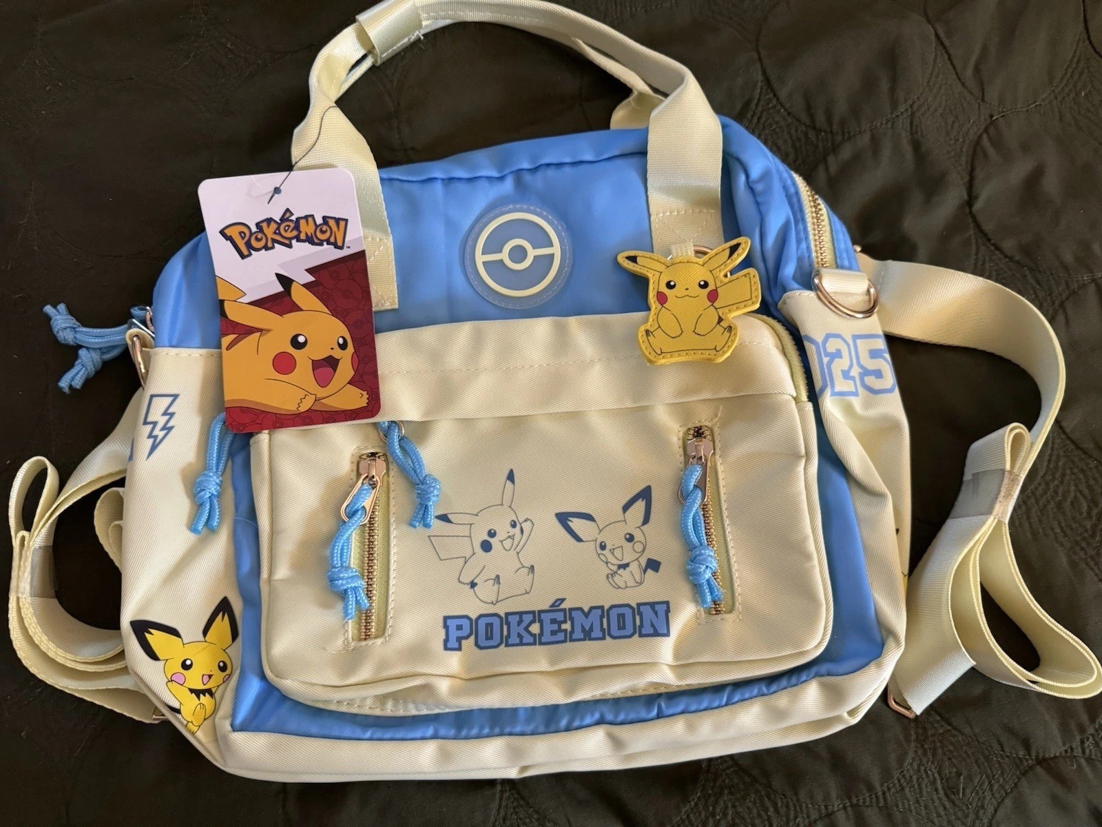 Pokemon Pichu & Pikachu Crossbody Bag Exclusive Rare Convertible Bioworld New!
