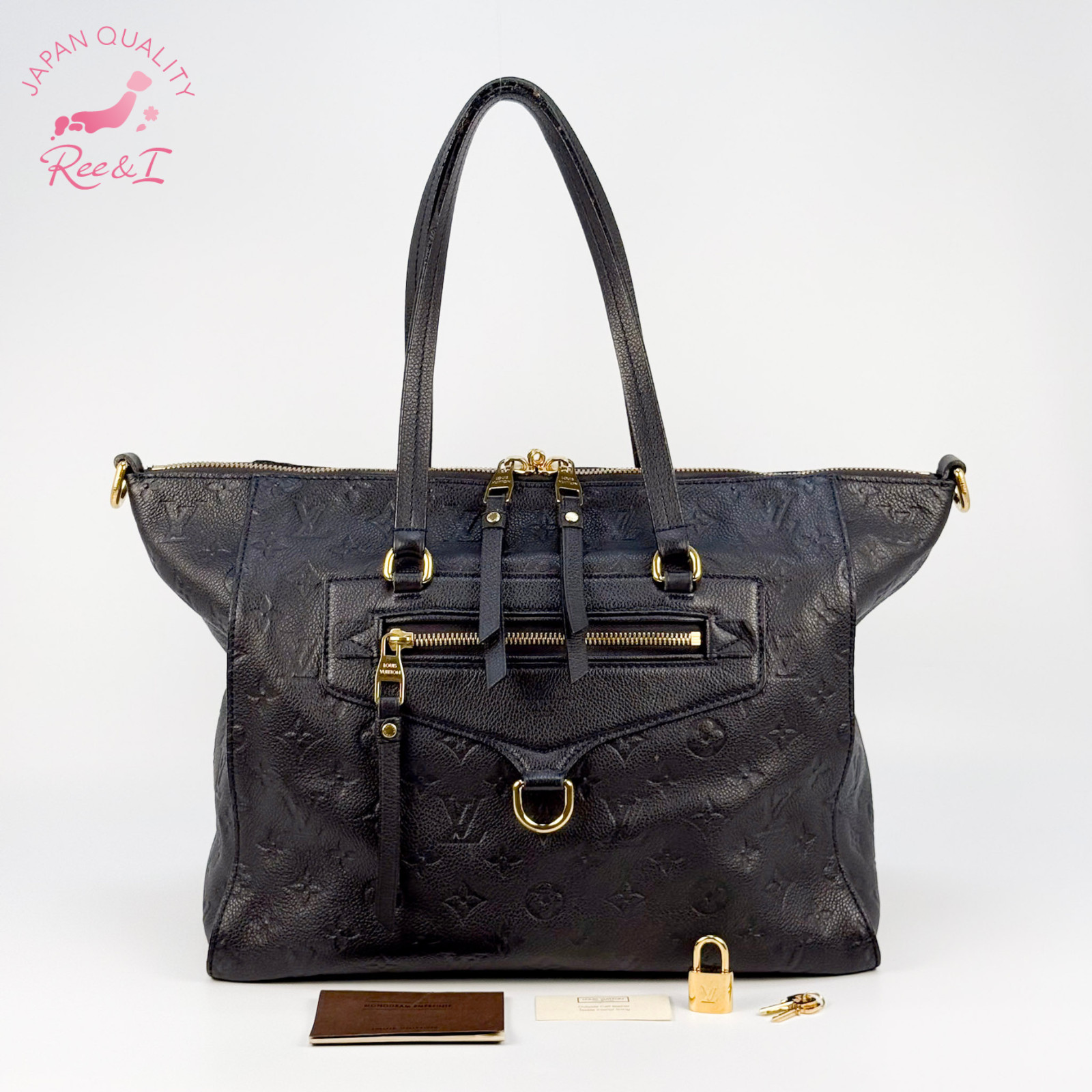 Louis Vuitton Monogram Empreinte Lumineuse PM Black Tote Bag M93410 LV B26012802