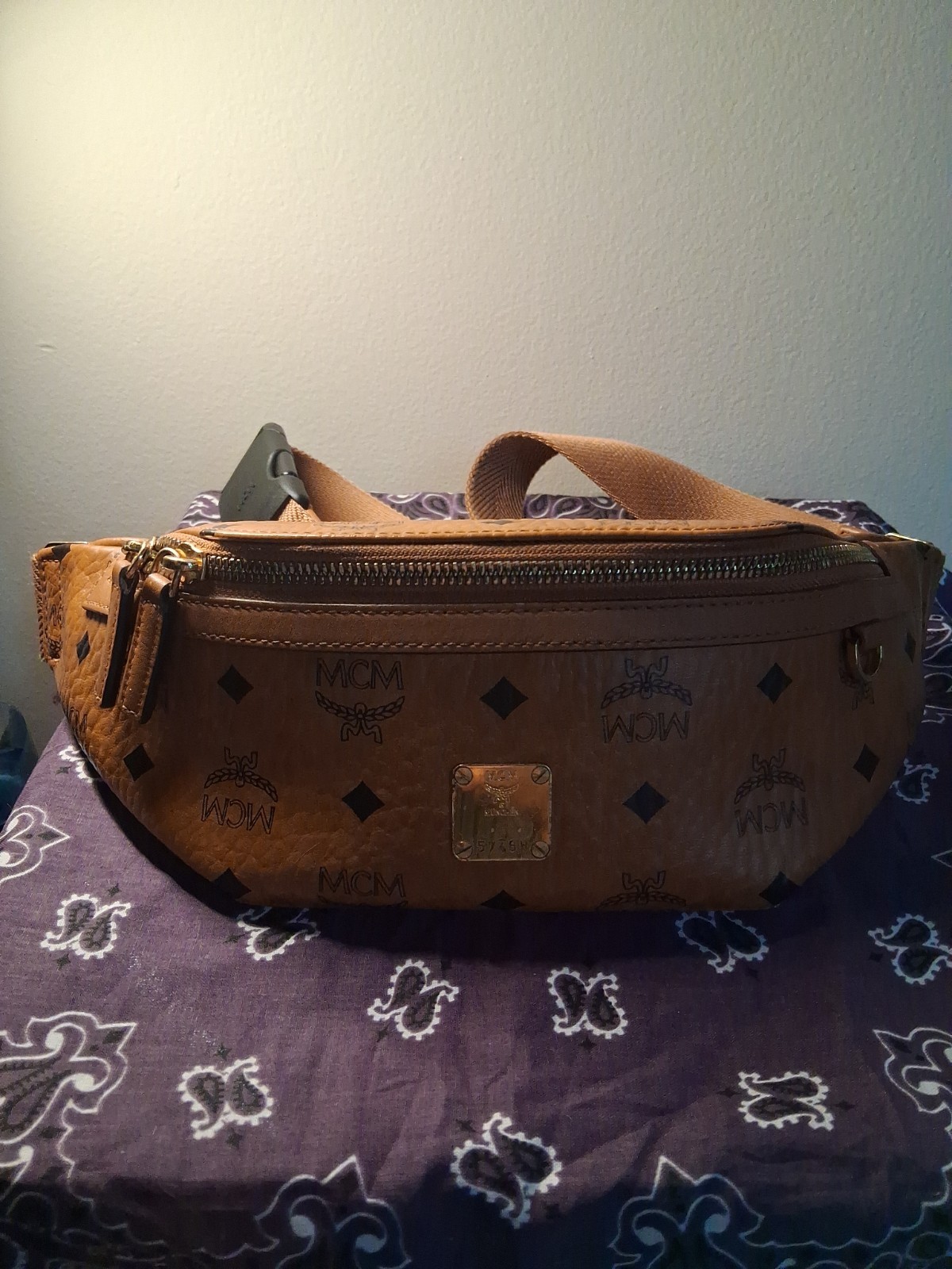 Authentic MCM Fursten Belt Bag/Fanny Pack Cognac Color