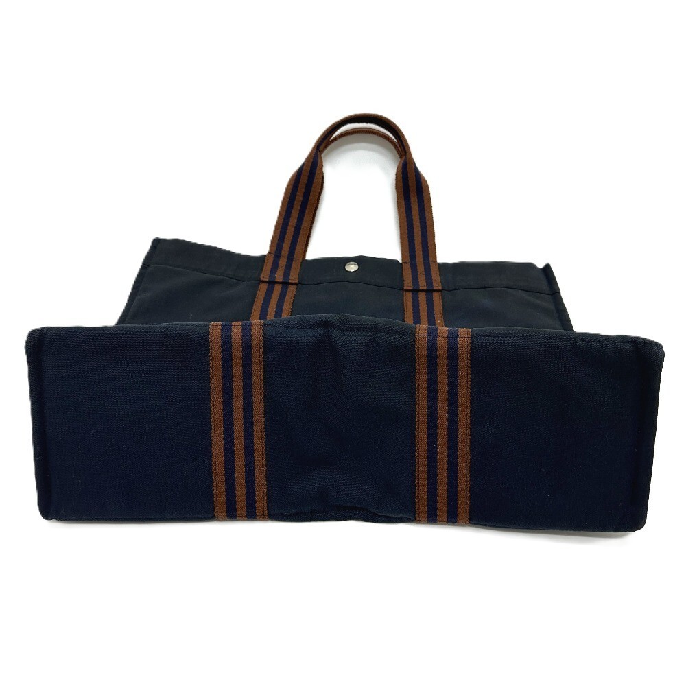 HERMES Fourre Tout GM Tote Bag Women Handbag Navy Canvas Width 46cm Height 31cm