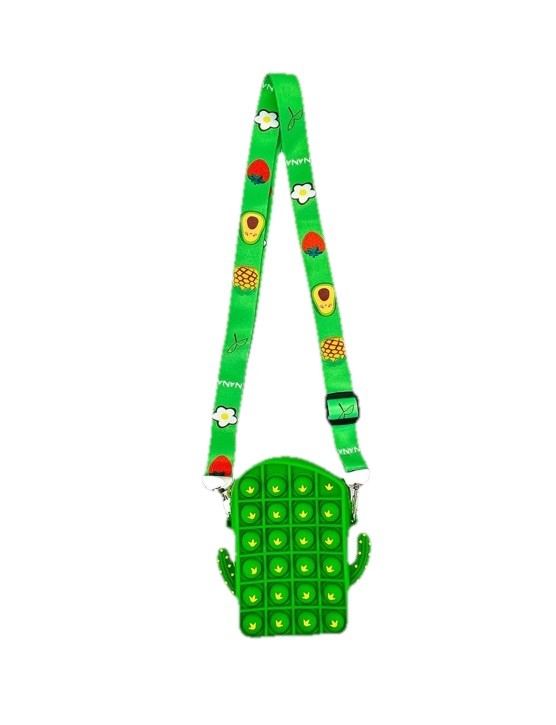 🌵 Pop It Cactus Crossbody Bag 11.5cm – Sensory Fidget Purse w/ Adjustable Strap