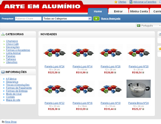 Arte em Alumínio lança sua Loja Virtual