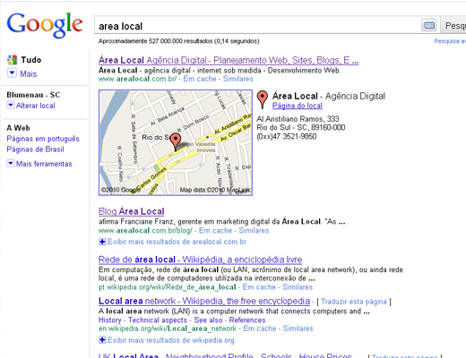 Google da enfâse a localização
