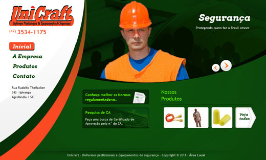 Uniformes profissionais e equipamentos de segurança